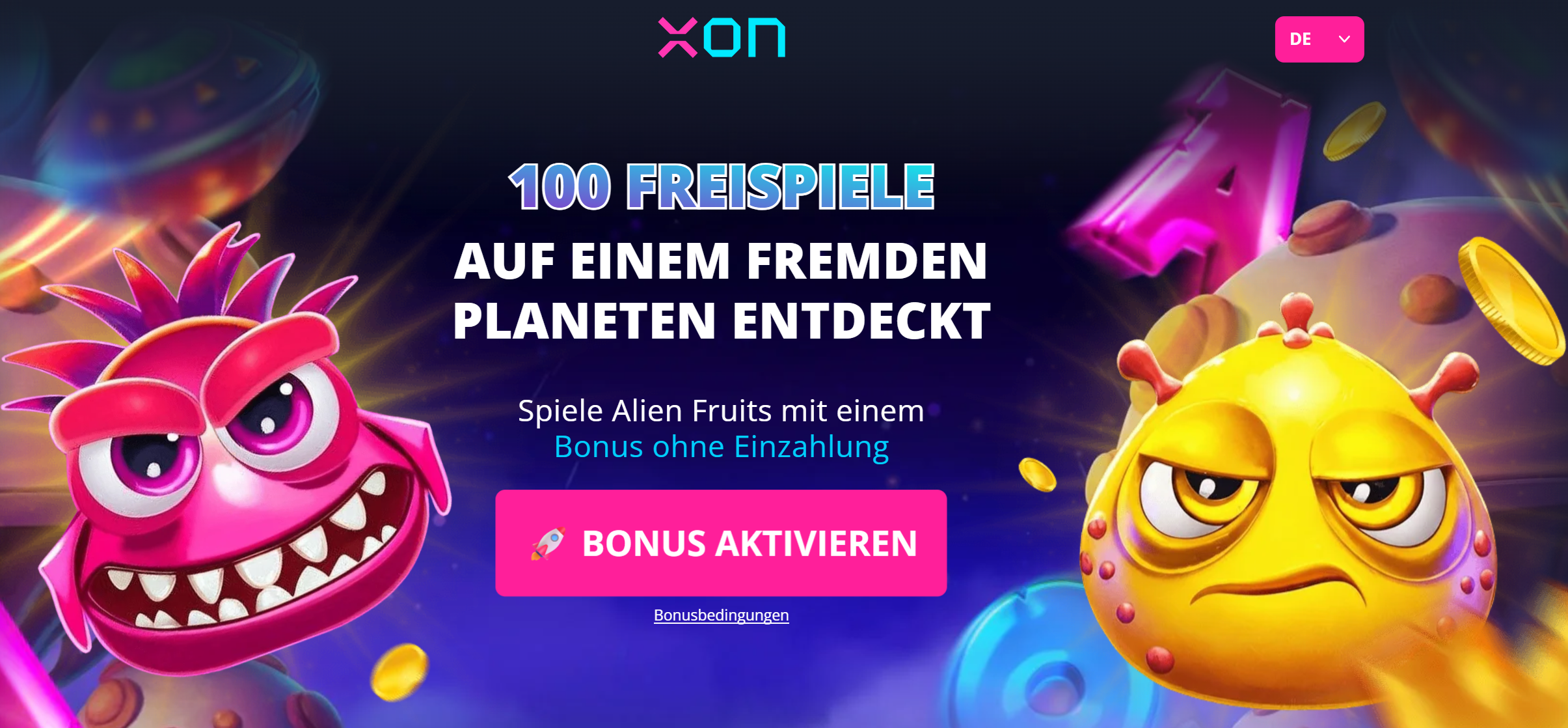 XON.bet 100 Freispiele ohne Einzahlung Screenshot
