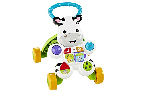 Fisher-Price Lern mit mir - Zebra Lauflernwagen, musikalisches Aktivitäts- und Gehspielzeug mit Lerninhalten, ab 6 Monaten, Deutsche Version, Reduzierte Verpackung, HBW56