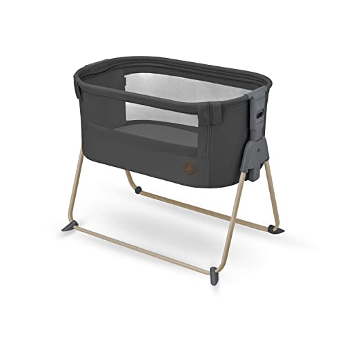 Maxi-Cosi Tori 2-in-1-Beistellbett, Krippe, 0 bis ca. 6 Monate, 0–9 kg, kompakt zusammenklappbar, leicht, 5 Höhenstufen, Netzgewebe, Beyond Graphite,Beistellbett