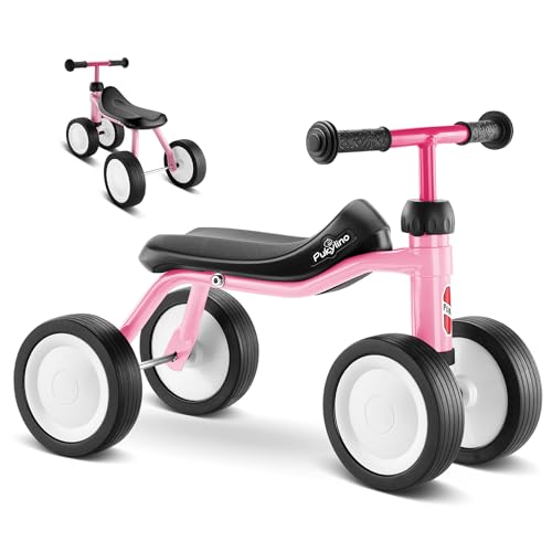 PUKYlino | Indoor-Rutschfahrzeug | sicheres Laufrad | Sicherheitslenkergriffe | für Kleinkinder ab 1 Jahr | Rosé