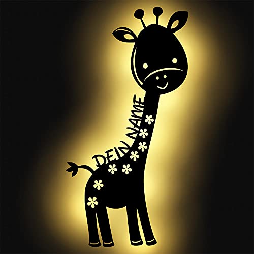 Holz-Nachtlicht mit Giraffenmotiv: Personalisierbares Schlummerlicht für eine gemütliche Atmosphäre im Kinderzimmer
