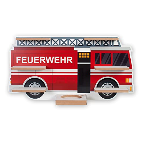 Regal „Feuerwehr“ geeignet für Toniebox und Tonies inkl. 40 Metallplättchen für flexible Befestigung der Tonie Figuren (Feuerwehr)