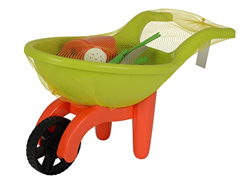 Simba 107137758 - Schubkarre mit Gartenwerkzeug, 9 Teile, Länge 49cm, Sandkasten, Sandspielzeug