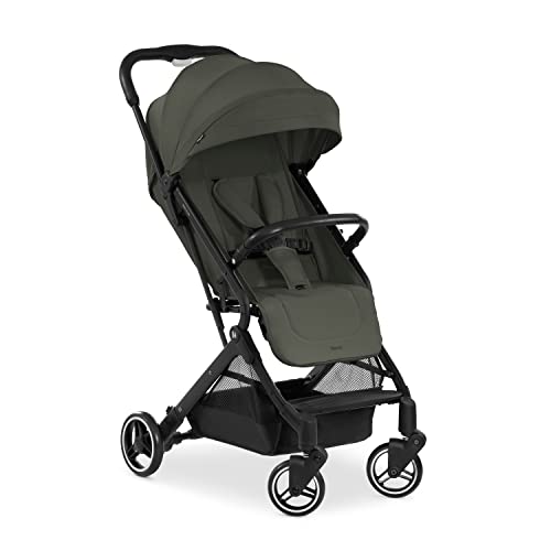 Hauck Kinderwagen Travel N Care bis 25 kg, leicht, kompakt, einhändig zusammenklappbar, Vollliegersitz, leichtgängige Räder, Federung, UPF 50+ (Dark Olive)