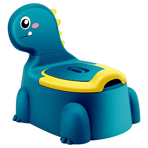 Töpfchen für Kinder Kindertoilette Baby Toilette Kindertopf Dinosaurier Themen Potty Klo Babytopf Kind Topf WC Toepfchen Kleinkinder Training Tragbares Ab 1-6 Jahr Jungen Mädchen Kindertöpfchen Blau