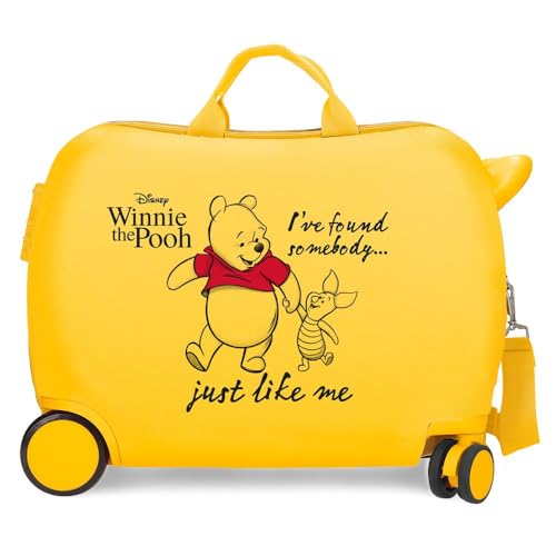 Disney Winnie The Pooh Kinderkoffer, Ocker, 50 x 39 x 20 cm, starr, ABS-Kombinationsverschluss, seitlich 78 l, 1,8 kg, 4 Räder, Handgepäck, gelb, Kinderkoffer