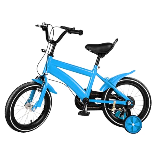 Cutycaty Kinderfahrrad 14 Zoll Fahrrad, Jungen Mädchen Kinderfahrrad für ab 3-6 Jahre, Kinderfahrrad Tretfahrrad mit Stützräder Höhe Einstellen Kinder Fahrrad (Blau)