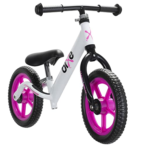 Bixe 12 Zoll Kinder Laufrad ab 2 Jahre pink - Aluminium Fahrrad ohne Pedale mit Luftreifen - Balance Bike für Kinder und Kleinkinder im Alter von 2 bis 5 Jahren - 12 Inch Rad