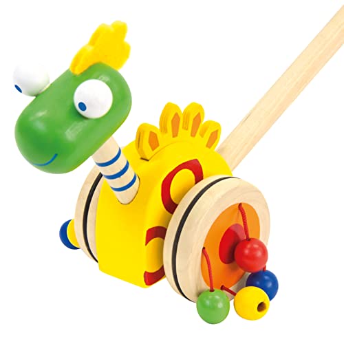Holz-Schiebelaufrad für kleine Entdecker: Robustes Dinosaurier-Design für Kinder ab 1 Jahren