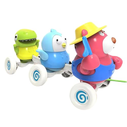 Nankoyal Nachziehspielzeug für Kleinkinder,Nachziehspielzeug - Schaukeltiere ziehen Zug | Entzückendes interaktives Schaukelauto mit Musiktieren für Mädchen, Geburtstag, Ostern