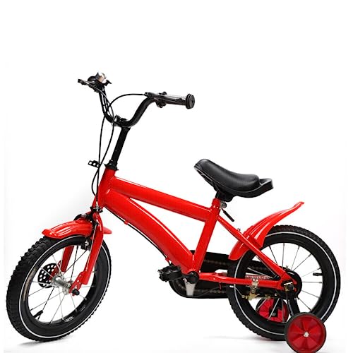 DSYOGX Kinderfahrrad, 14 Zoll Unisex Kinderrad Kinderfahrrad Mit Abnehmbare Stützräder Kohlenstoffstahlrahmen Kinderfahrrad Junge Mädchen Fahrräder für Kinder ab 2-4 Jahre (Rot)