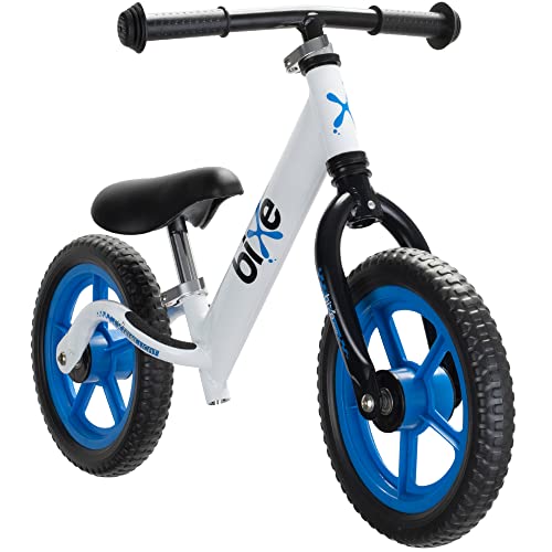 Bixe 12 Zoll Kinder Laufrad blau - Aluminium Fahrrad ohne Pedale mit Luftreifen - Balance Bike für Kinder und Kleinkinder im Alter von 18 Monaten bis 6 Jahren - 12 Inch Rad