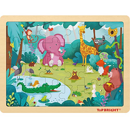 TOP BRIGHT Kinderpuzzle ab 3 Jahre -Tier, 24 Teile Puzzle ab 2 3 Jahren Jungen und Mädchen Geschenke