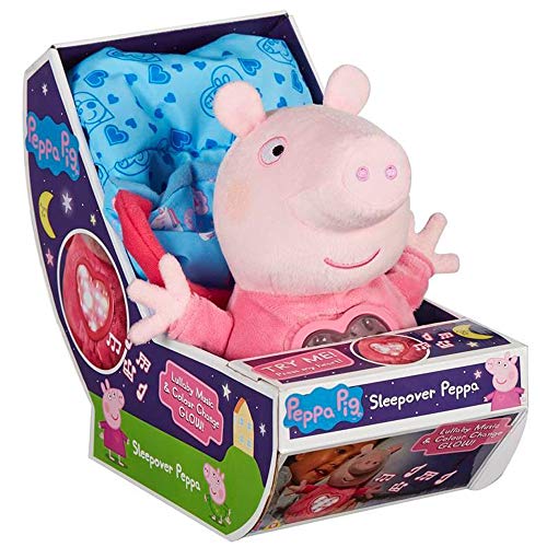 Sleepover Peppa Soft Toy Bedtime Lullaby Toy with Lights and Sounds Preschool Gift Age 3, 4, 5