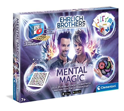 Clementoni Ehrlich Brothers Mental Magic - Zauberkasten für Kinder ab 7 Jahren - Magische Anleitung für verblüffende Zaubertricks inkl. 3D Erklärvideos - ideal als Geschenk 59182