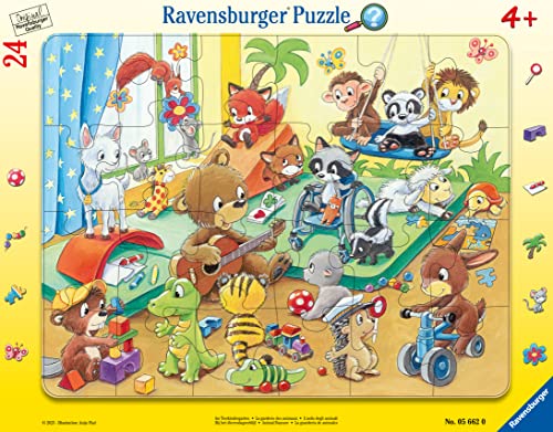 Ravensburger Kinderpuzzle - 05662 Im Tierkindergarten - 24 Teile Rahmenpuzzle für Kinder ab 4 Jahren mit Suchspiel