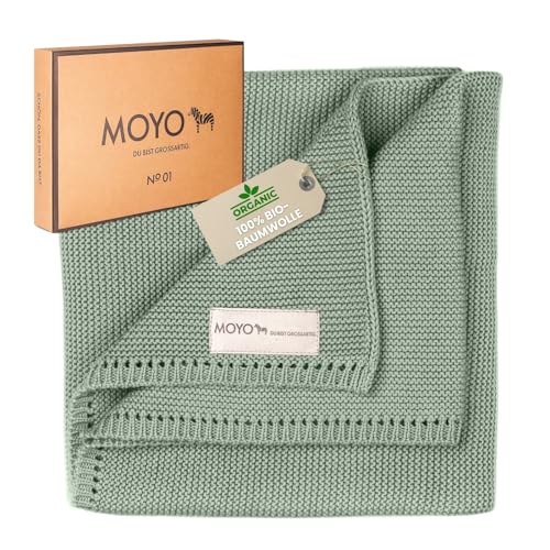 MOYO Babydecke Behutsamer Aventurin I 75x100cm I Atmungsaktive Kuscheldecke aus 100% GOTS-Bio-Baumwolle I Weiche Baby-Bettdecke für Junge & Mädchen I Baumwolldecke Geburt