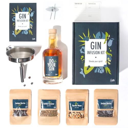 DIY Gin Infusion Set by Craftly | Gift Set | Great Gift for Him, Her, Partner, Anniversary, Birthday | For Men and Women l Spices & Bottles