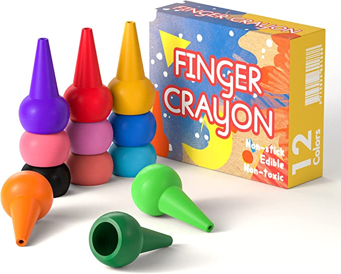 HENMI Finger Buntstifte sicher und ungiftig 12 Farben