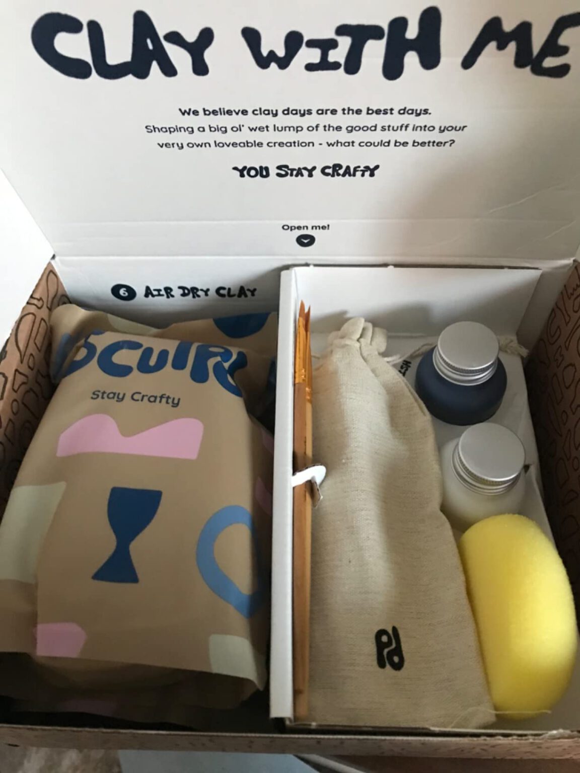 Anpro Lufttrocknendes Ton-Set 1kg - Töpfern Für Anfänger Mit Werkzeugen Und Farben