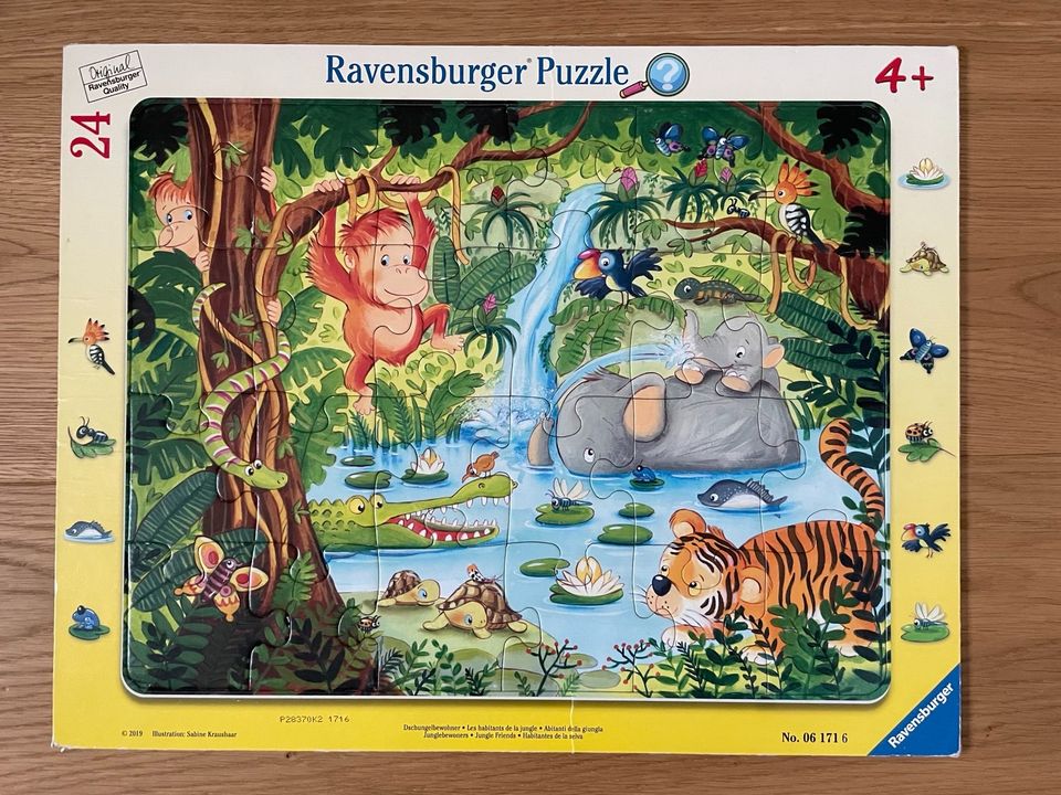 24-teiliges Dschungelthema Puzzle von Ravensburger für Kinder ab 3 Jahren mit Tieren und Naturmotiven