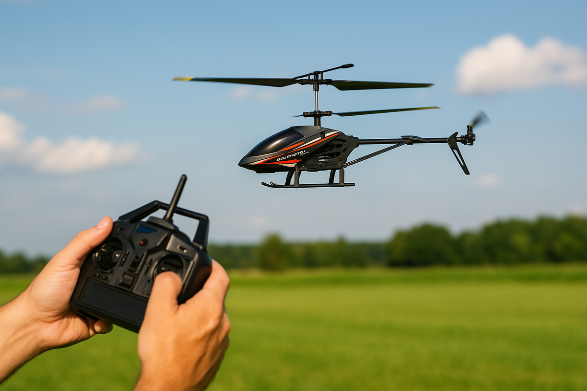 rc kinderhubschrauber in der luft